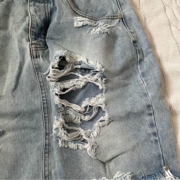 One Teaspoon 2020 Denim Skirt Distressed Size 32 - Picture 4 of 12